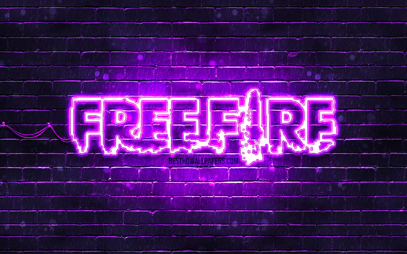 Garena Fire violet logo violet brickwall, Fire logo, 2020 games, Fire, Garena Fire logo, Fire Battlegrounds, Garena Fire, HD wallpaper