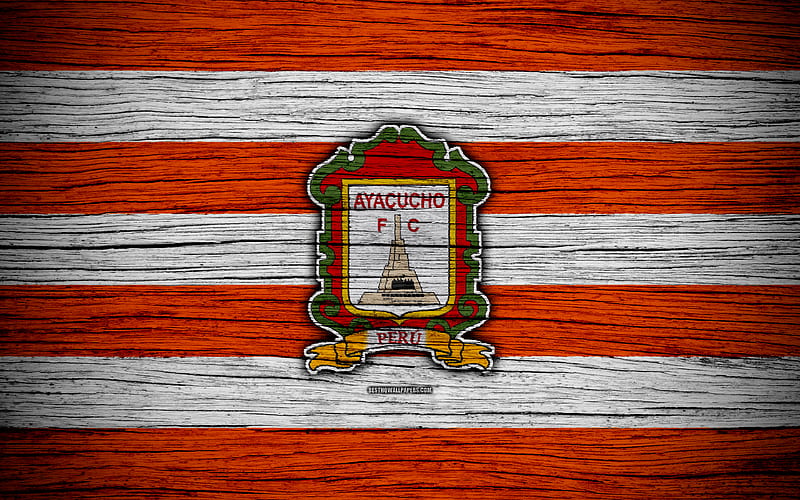 Ayacucho FC Peruvian Primera Division, soccer, football, Peru, Ayacucho, football club, wooden texture, FC Ayacucho, HD wallpaper