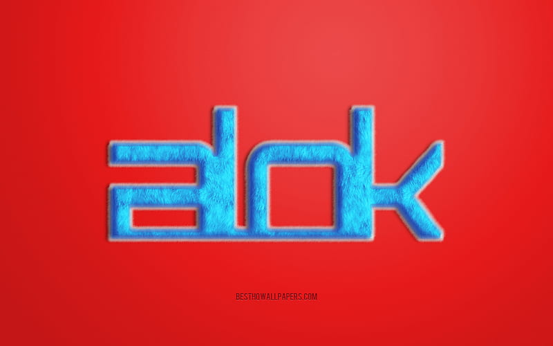 Blue Alok Logo, Red background, Alok 3D logo, Alok fur logo, creative fur art, Alok emblem, Brazilian DJ, Alok, Alok Achkar Peres Petrillo, HD wallpaper