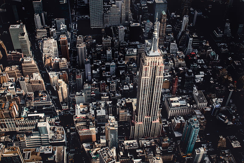 bird's eye view of Midtown, Manhattan, HD wallpaper