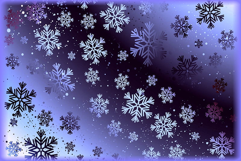 Snowflakes, purple, fulgi de nea, snowflake, texture, black, iarna, winter, HD wallpaper