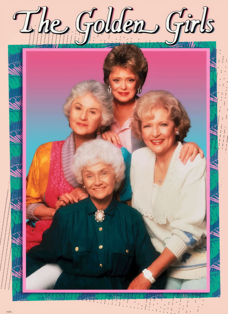 Golden Girls, 80s, 90s, betty white, girl, oldies, pastel, pink, tv, HD phone wallpaper