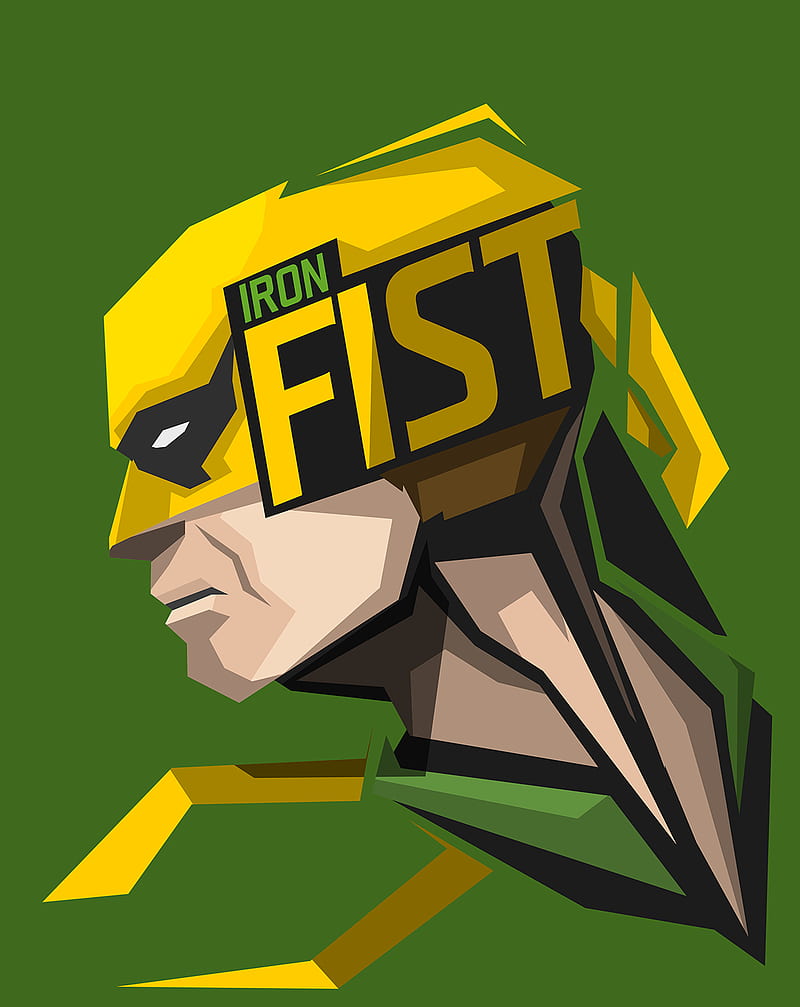 Iron Fist, Marvel Comics, green background, HD phone wallpaper