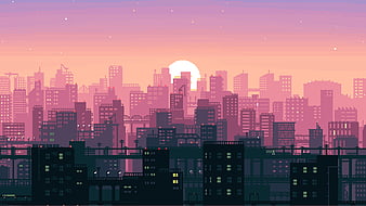 Download Cyberpunk Pixel Art Wallpaper