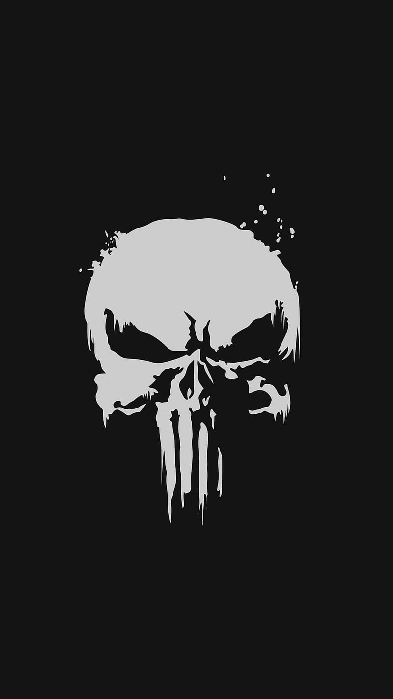 The Punisher, comic, logo, marvel, punisher, skull, HD phone wallpaper