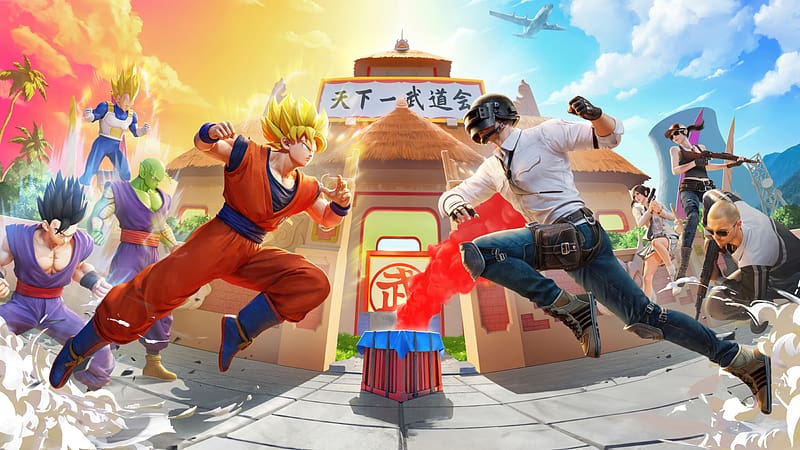 Dragon Ball Super X Pubg Mobile Fight In Tenkaichi, pubg, playerunknowns-battlegrounds, dragon-ball-super, 2023-games, ps5-games, pc-games, games, HD wallpaper