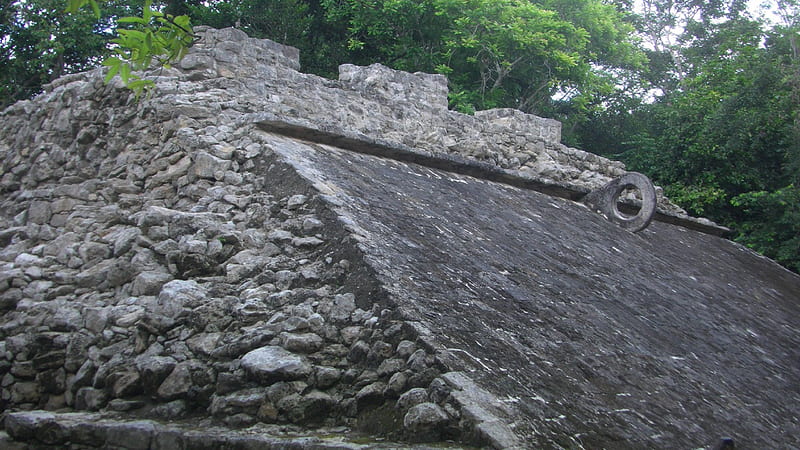 Mayan Ruins @ Coba, cancun, mexico, mayan, ruins, ball court, HD wallpaper