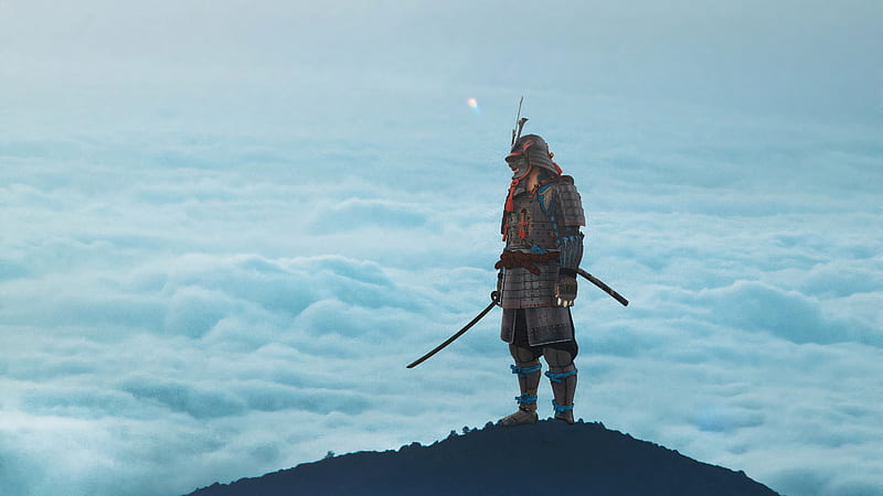 The Samurai Stood Still, samurai, artist, artwork, digital-art, deviantart, HD wallpaper