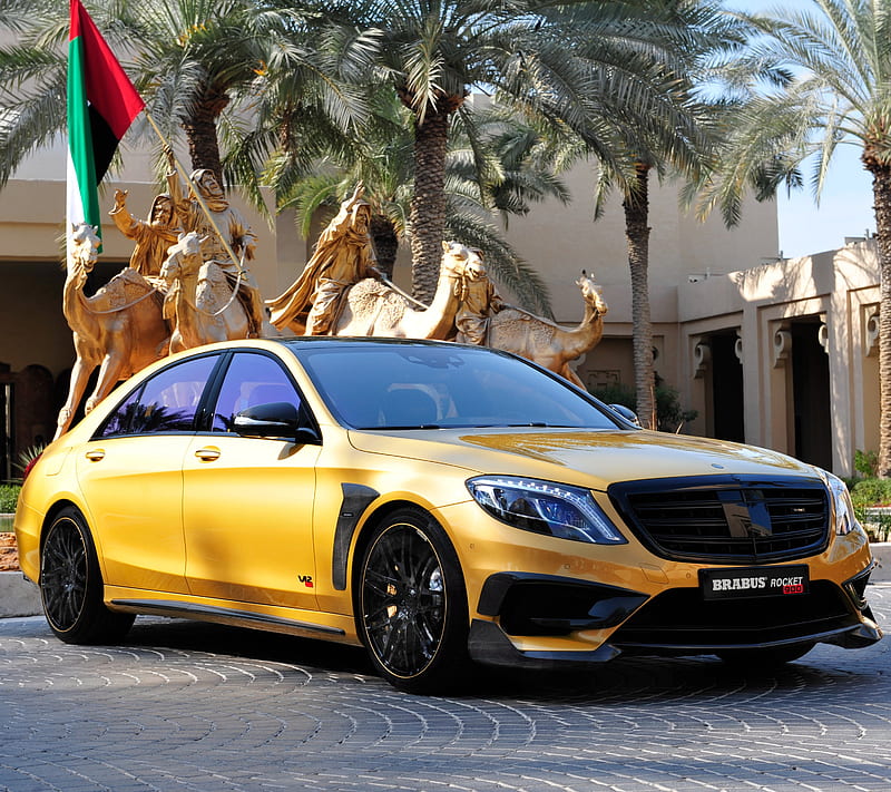 Tuned Merc, germany, gold, mercedes, tuned, HD wallpaper
