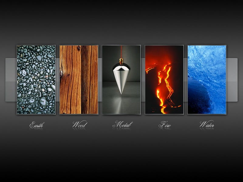 Five elements, five, fire, element, water, steel, earth, wood, HD wallpaper