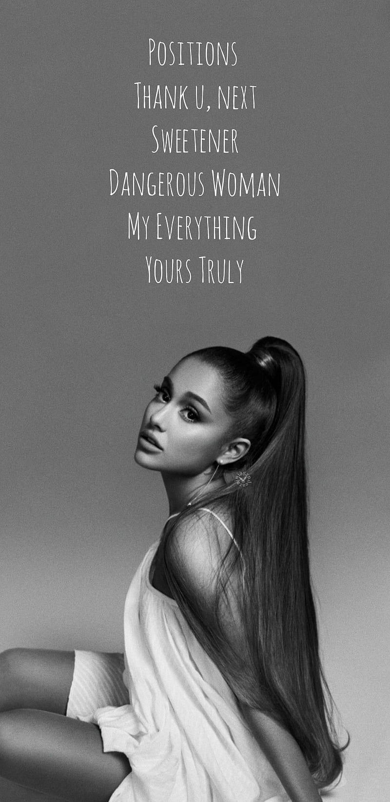 Ariana Grande, dangerous woman, my everything, positions, sweetener, thank u next, yours truly, HD phone wallpaper