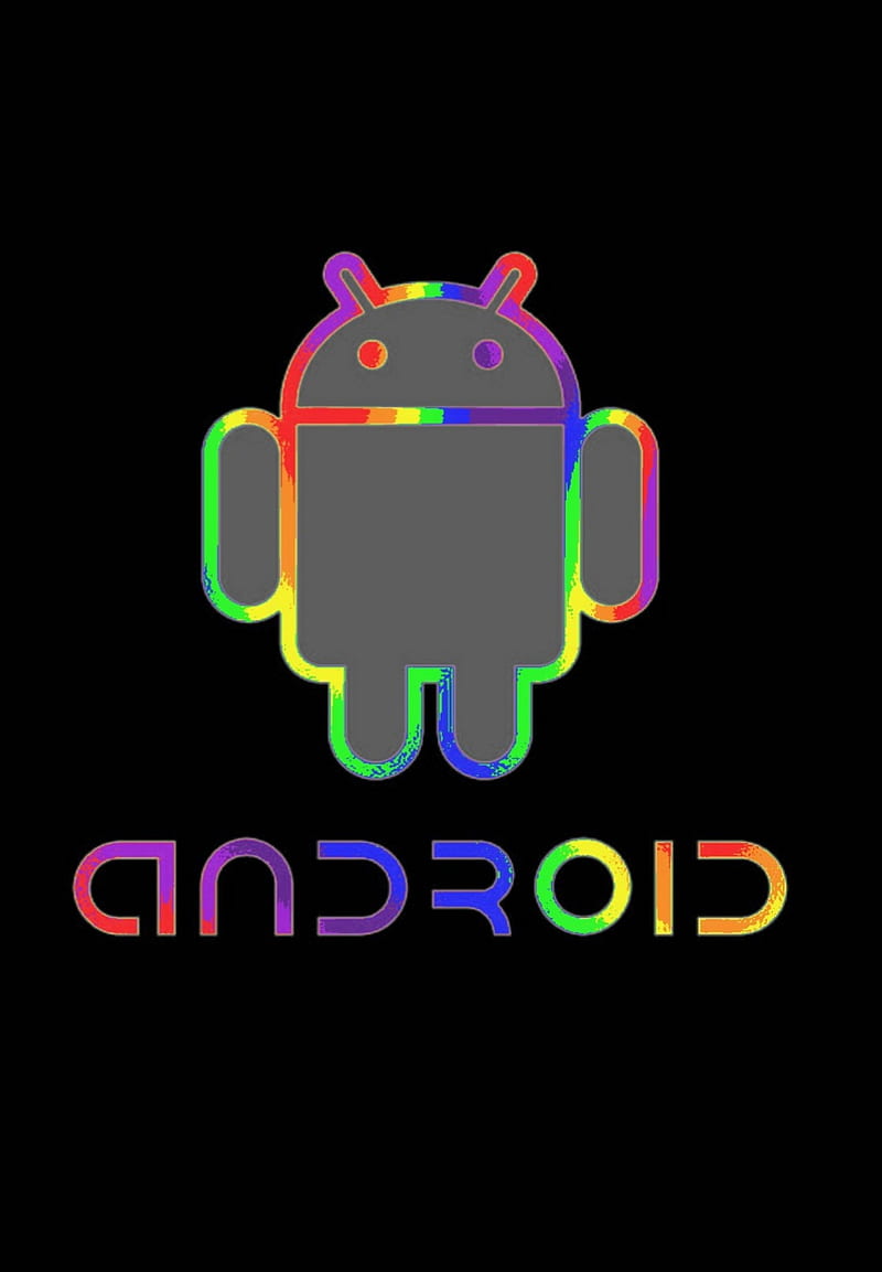 Android, black, rainbow, samsung, galaxy, droid, themes, HD phone wallpaper