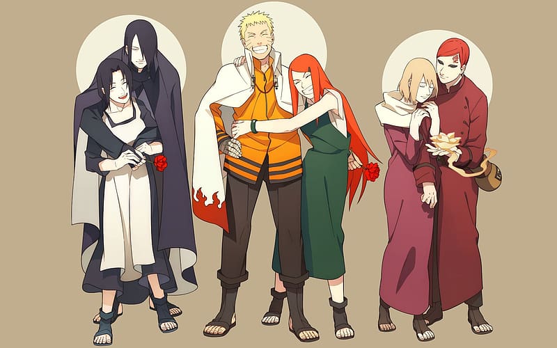 Anime, Naruto, Sasuke Uchiha, Gaara (Naruto), Naruto Uzumaki, Kushina Uzumaki, Karura (Naruto), Mikoto Uchiha, HD wallpaper