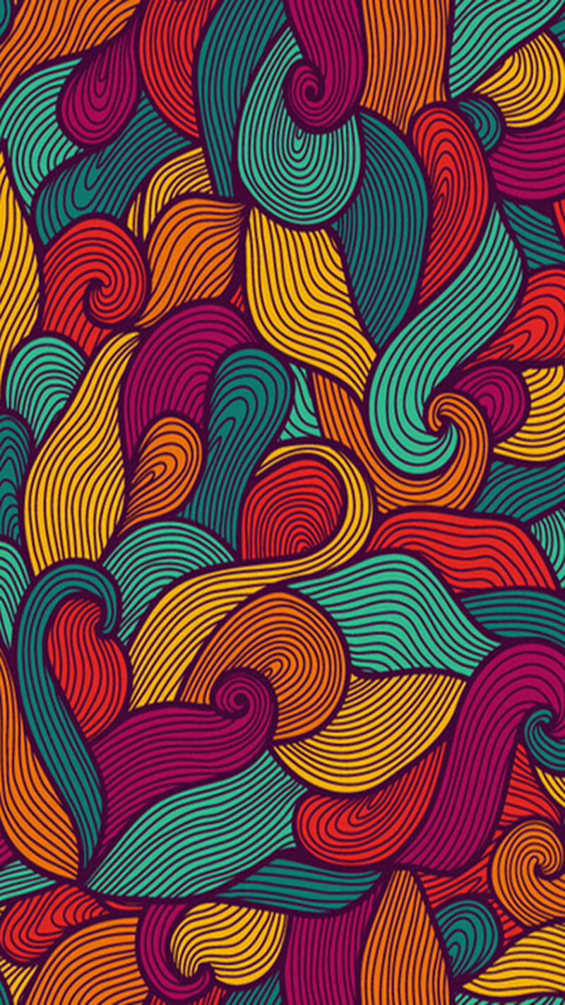 Swirly, abstract, multi colored, pattern, HD phone wallpaper