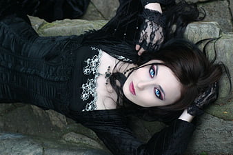 Gothic Beauty, black model, female, blue eye, gothic, HD wallpaper | Peakpx