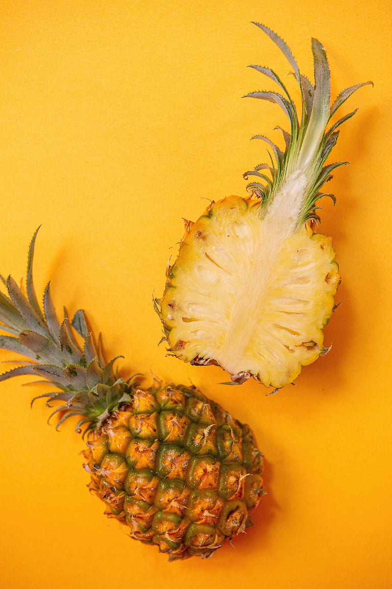 pineapple, fruit, yellow, HD phone wallpaper