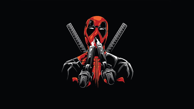 Deadpool Minimal Design, deadpool, superheroes, artwork, digital-art, behance, HD wallpaper