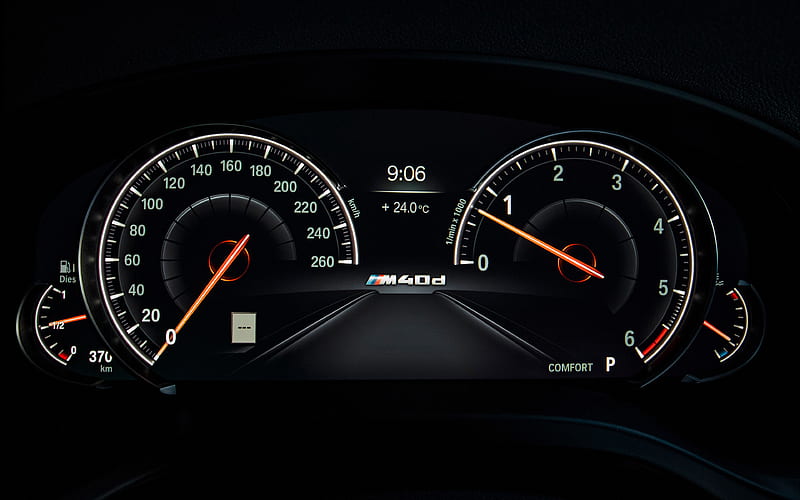 Dashboard, BMW X4, tachometer, speedometer, 2018 cars, G02, X4 dashboard, german cars, BMW, HD wallpaper
