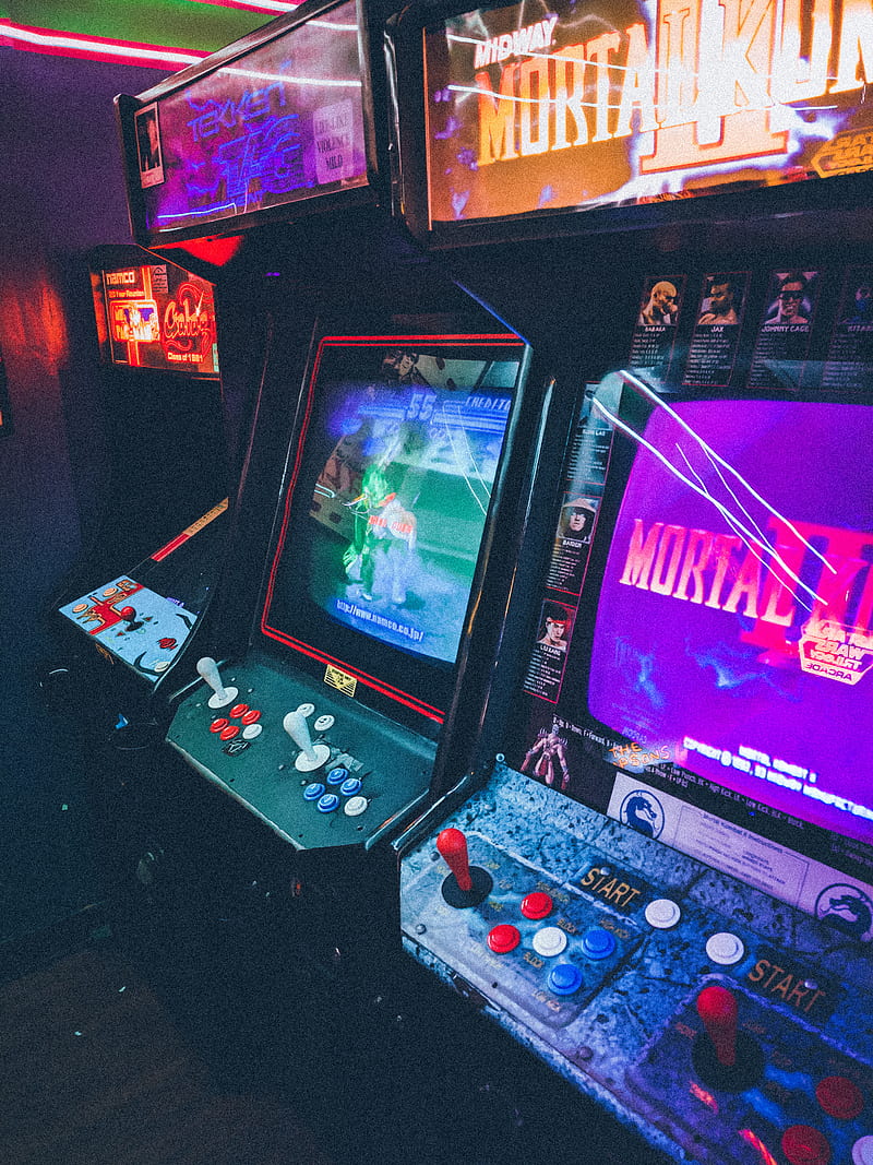 Retro Arcade, mortal combat, synthwave, technology, HD phone wallpaper