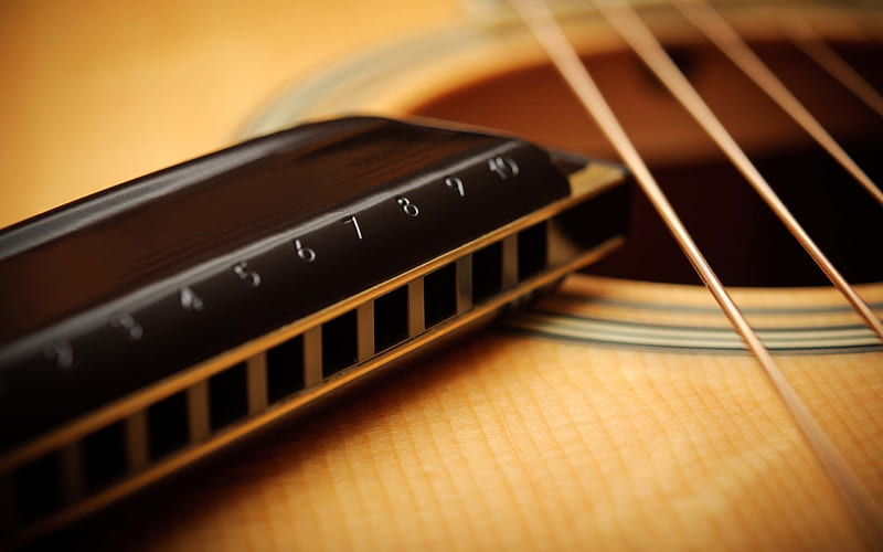 guitar strings acoustic harmonica-Music, HD wallpaper