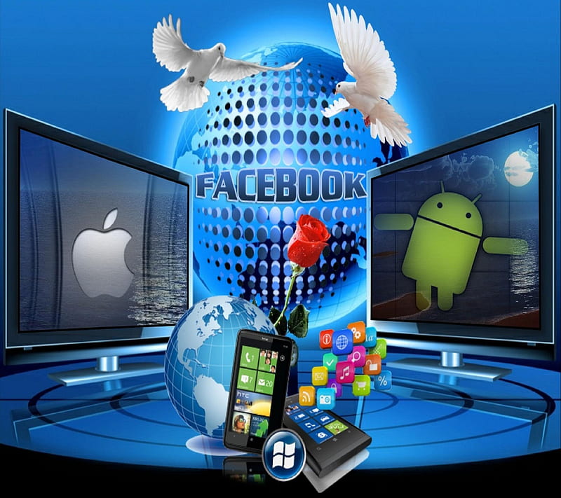 Apple Vs Android, facebook, mobile, new, rose, windows, HD wallpaper