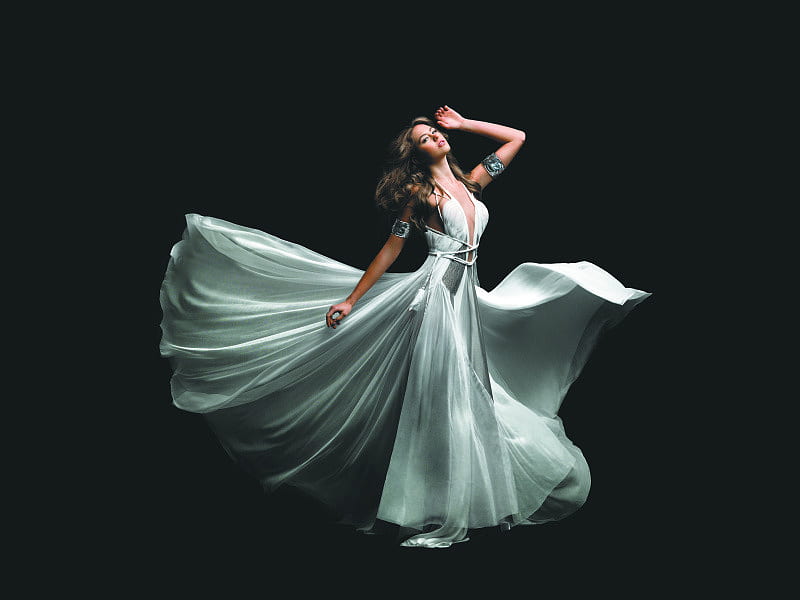 Flowing white dress, fantasy, woman, people, HD wallpaper