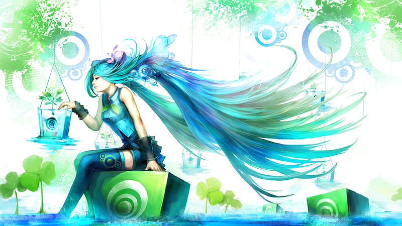 Hatsune Miku Vocaloid Vocaloid Girls Miku Anime Blue Hair Anime Nature Hd Wallpaper Peakpx