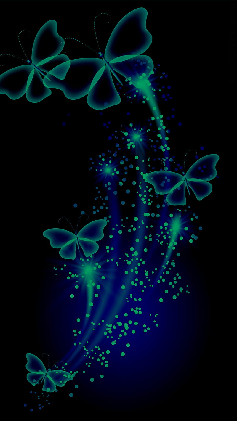 Butterflies 3, abstract, black, dark, HD phone wallpaper