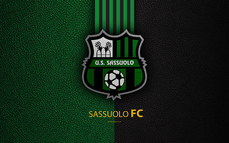 Sassuolo FC, FC Italian football club, Serie A, emblem, logo, leather texture, Sassuolo, Italy, Italian Football Championships, HD wallpaper
