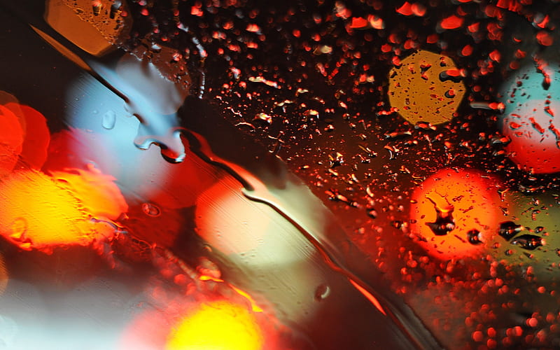 lights glass water drops-Bokeh graphy, HD wallpaper