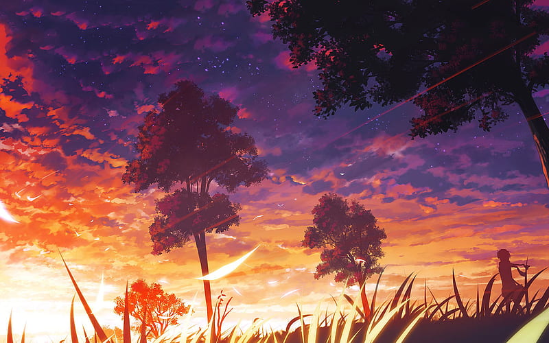 Beautiful Sunset Art, digital-art, sunset, bonito, HD wallpaper