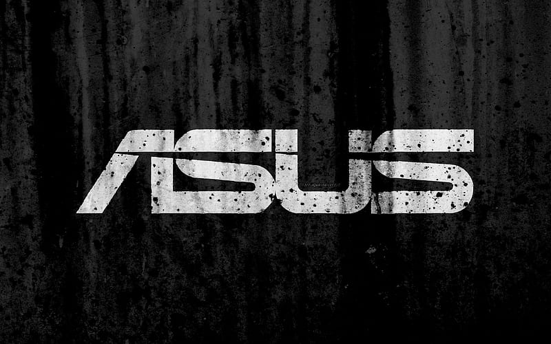 Asus logo, grunge, black backgroud, Asus logo, HD wallpaper