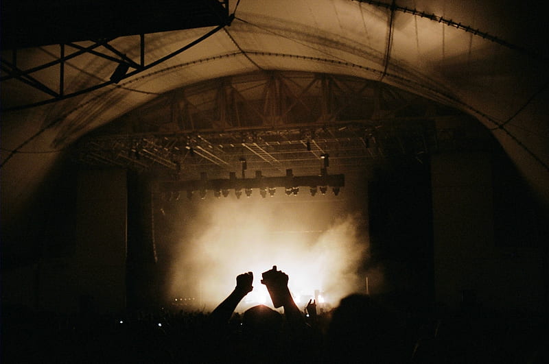 silhouette graphy of group of people on concert, HD wallpaper