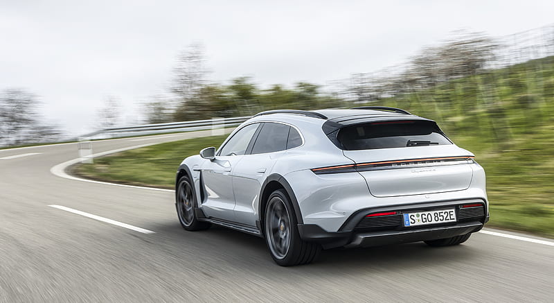 2021 Porsche Taycan 4S Cross Turismo (Color: Ice Grey Metallic) - Rear ...