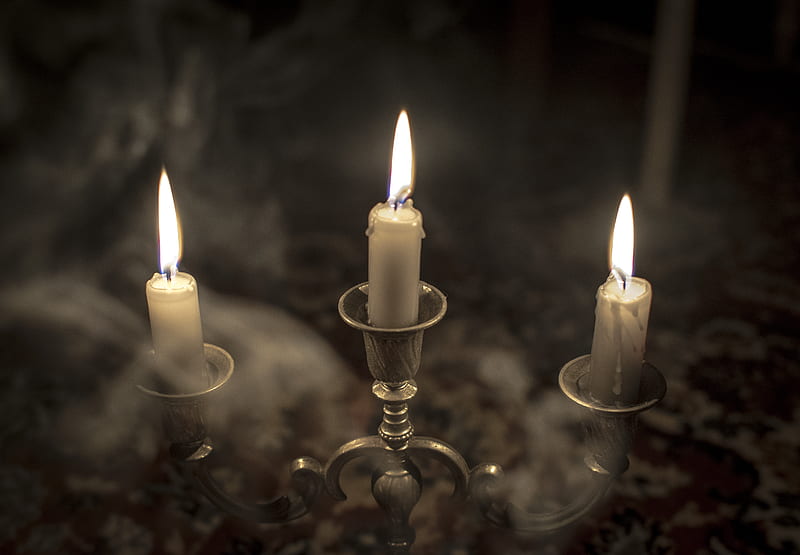 candle, fire, flame, candlestick, HD wallpaper