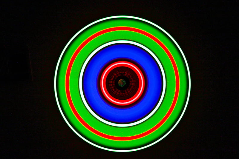 circle, glow, neon, colorful, HD wallpaper