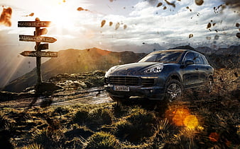 Porsche Cayenne, offroad, SUVs, mountain road, Porsche, HD wallpaper