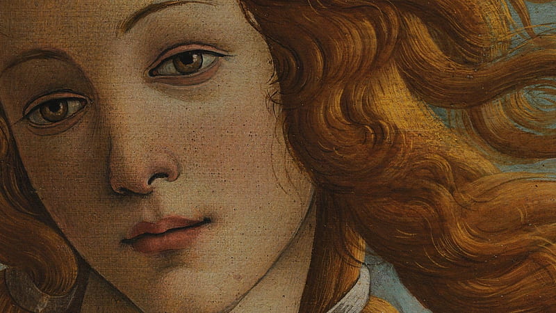 Venus from The Birth of Venus, art, the birth of venus, venus, girl, painting, sandro botticelli, face, pictura, HD wallpaper