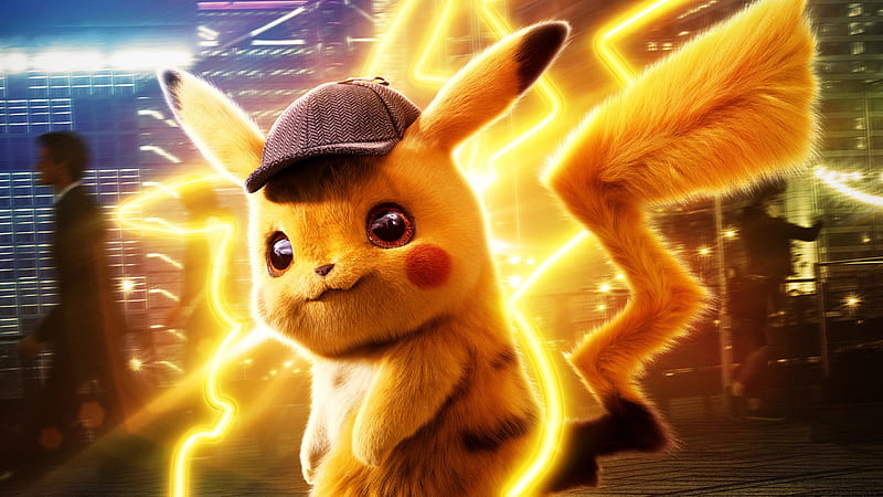 Pokemon: Detective Pikachu 2019, pokemon, movie, poster, fantasy, yellow, detective pikachu, HD wallpaper