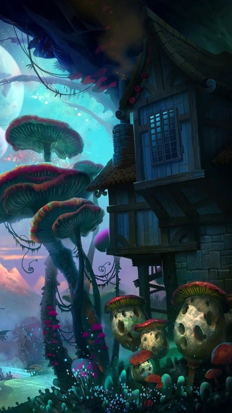 Fantasy treehouse, magic, HD phone wallpaper