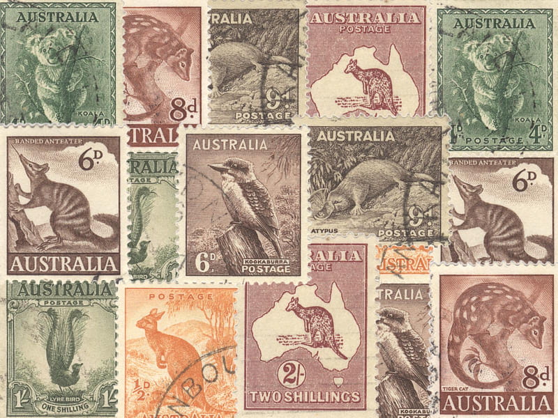 AUSTRALIAN WILDLIFE STAMPS, australia, wildlife, collection, animals, stamps, HD wallpaper