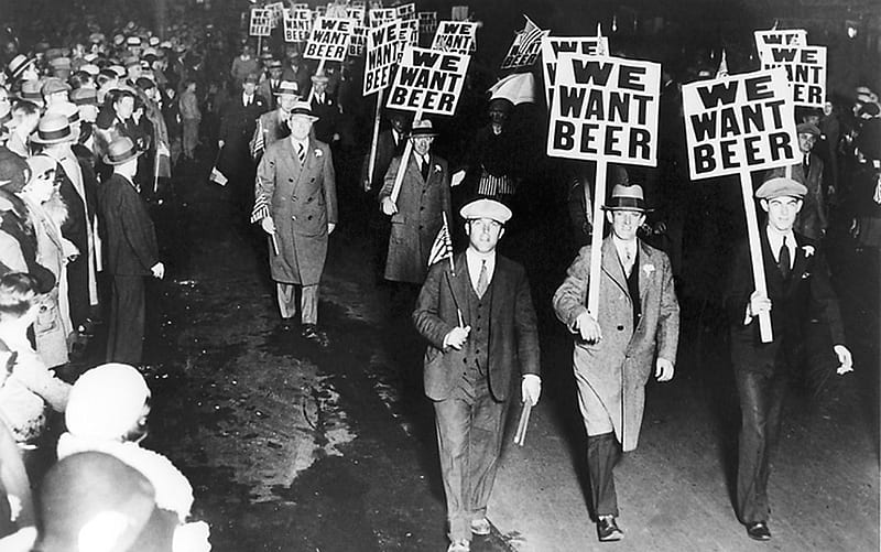 We Want Beer, black and white, beer, prohibition, protests, HD wallpaper