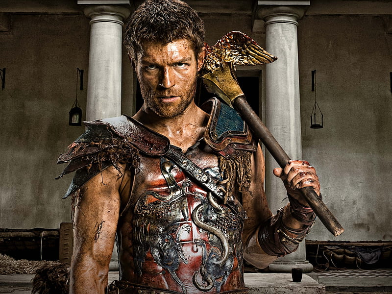 Spartacus, poster, armor, movie, man, actor, Liam McIntyre, HD wallpaper