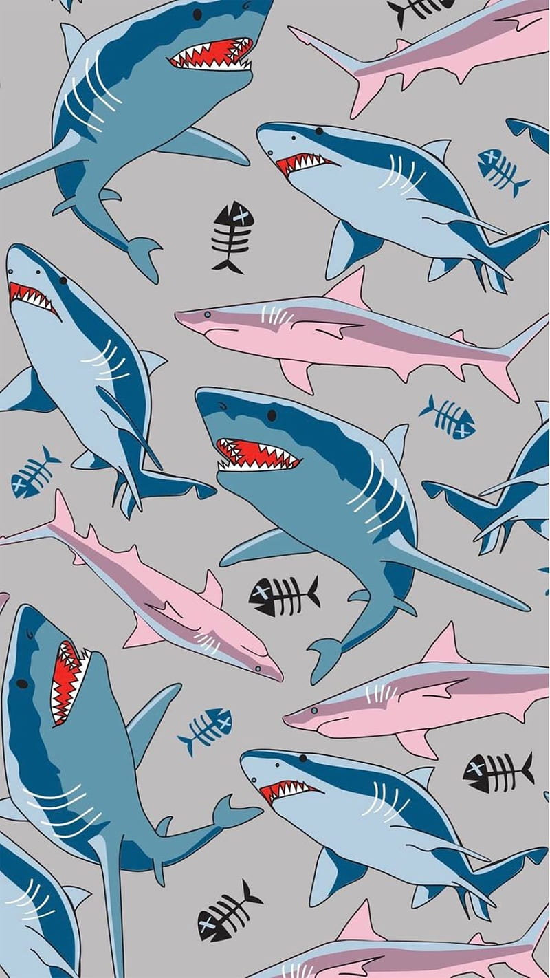 Shark bois, animals, art, fish, mammal, ocean, ocean man, pattern, sea,  theme, HD phone wallpaper | Peakpx