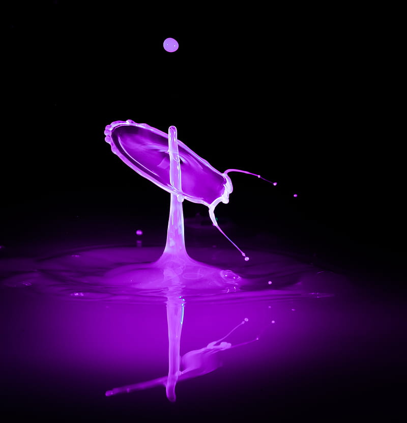 liquid, drops, spray, purple, splash, macro, HD phone wallpaper