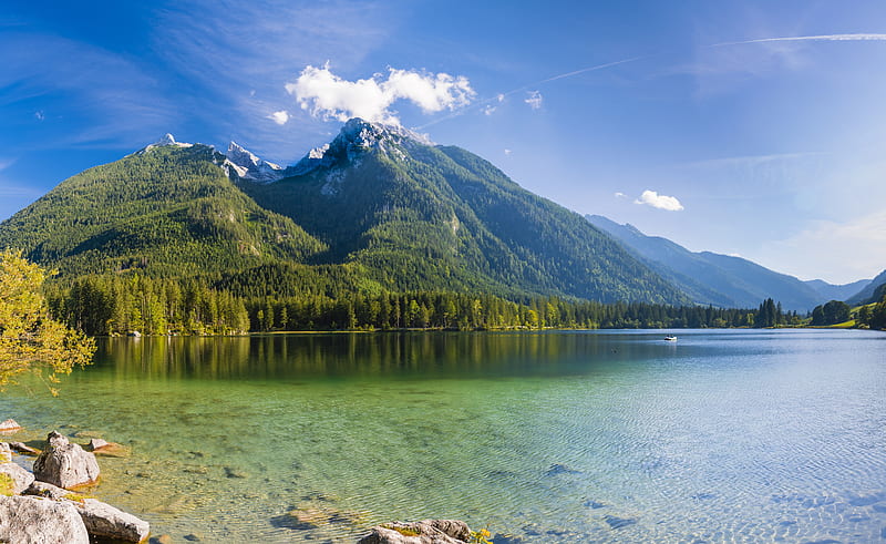 Wallpaper Mountains, trees, clouds, dusk, nature landscape 7680x4320 UHD 8K  Picture, Image