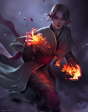 OC] Pyromancer assassin (2021 ver) : r/characterdrawing