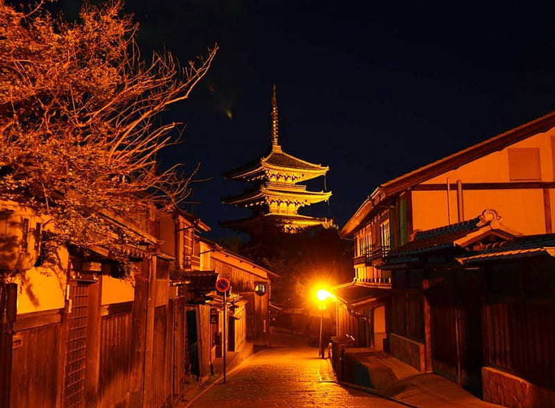 Kyoto City, japan, city, japanese, kyoto, temple, street, night, HD  wallpaper | Peakpx