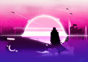 Cyberpunk 2077 #synthwave #car digital art #vehicle futuristic city #1080P # wallpaper #hdwallpaper #desktop