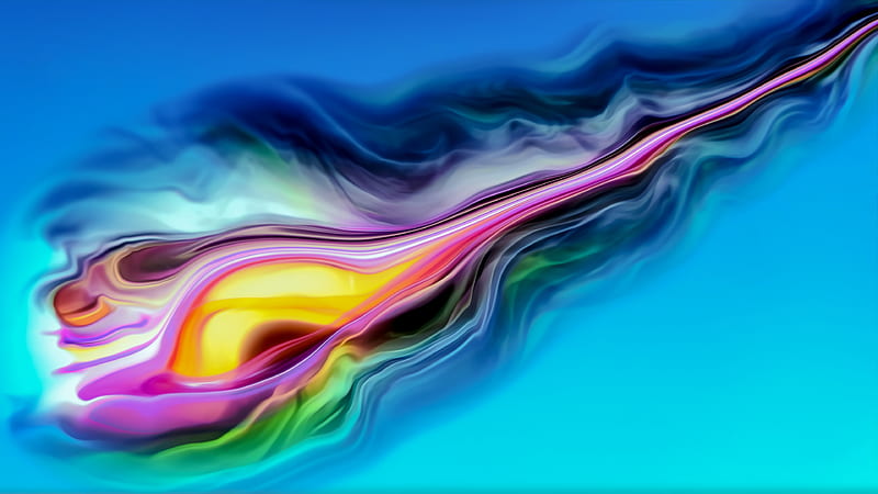 Blue Yellow Pink Layer Forming, HD wallpaper
